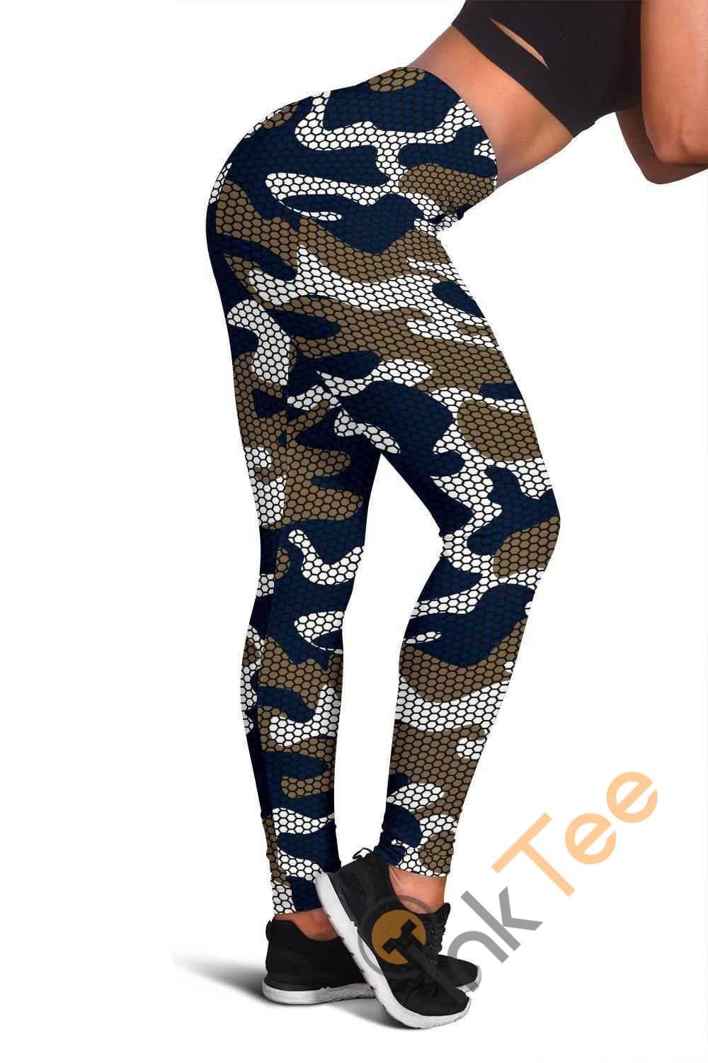 Inktee Store - Los Angeles Rams Inspired Hex Camo 3D All Over Print For Yoga Fitness Fashion Women'S Leggings Image