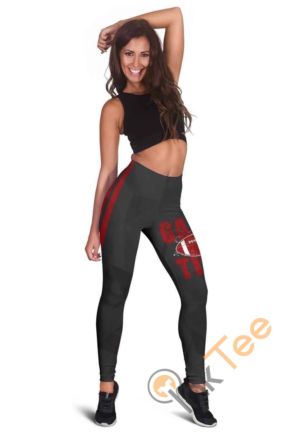 Inktee Store - Love Football 3D All Over Print For Yoga Fitness Women'S Leggings Image