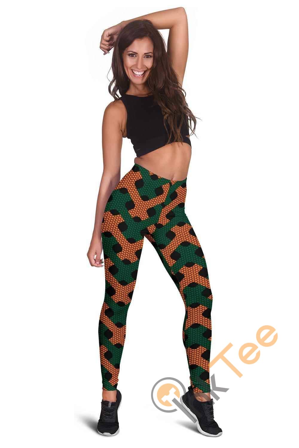 Inktee Store - Miami Hurricanes Inspired Liberty Green 3D All Over Print For Yoga Fitness Fashion Women'S Leggings Image