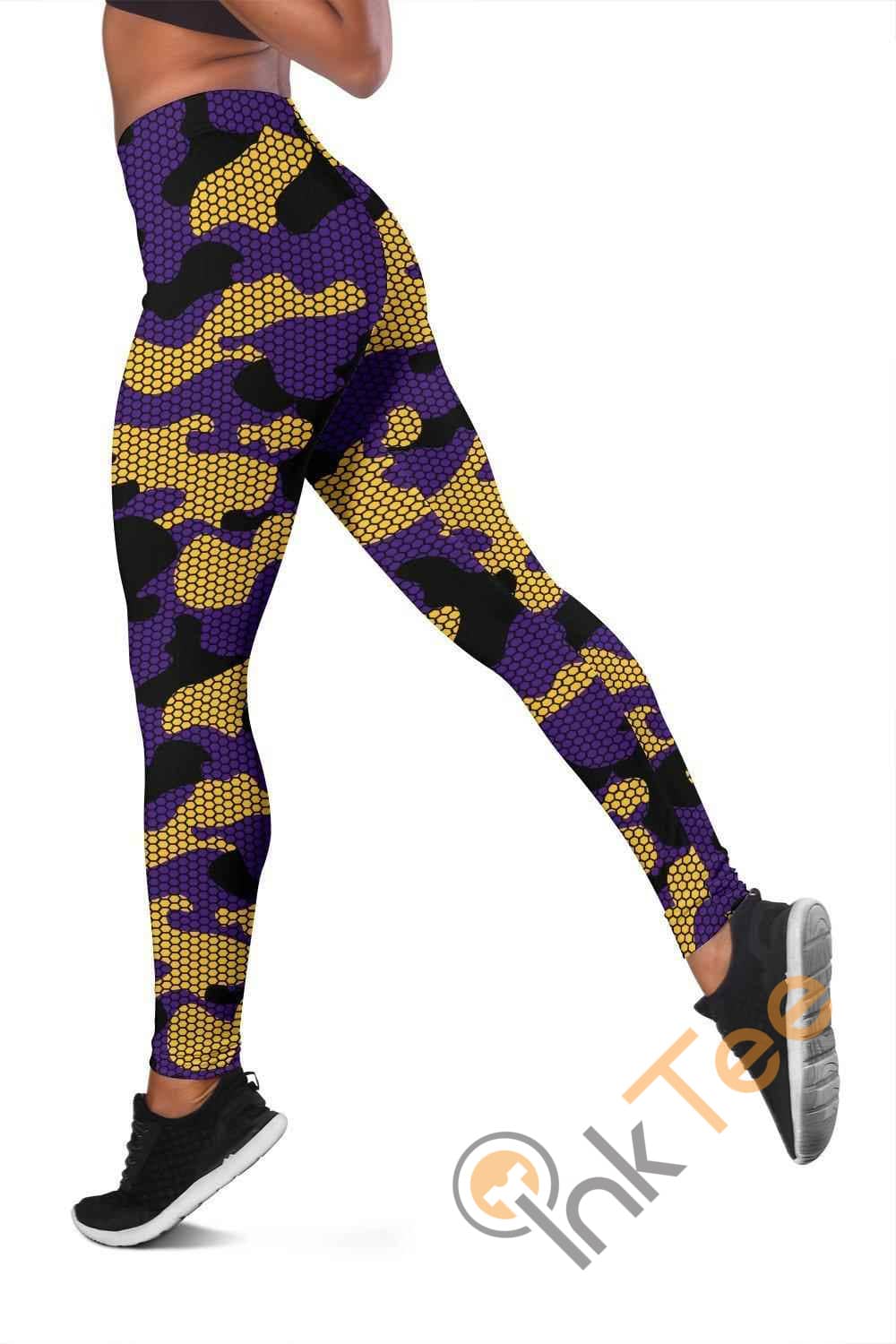 Inktee Store - Minnesota Vikings Inspired Hex Camo 3D All Over Print For Yoga Fitness Fashion Women'S Leggings Image