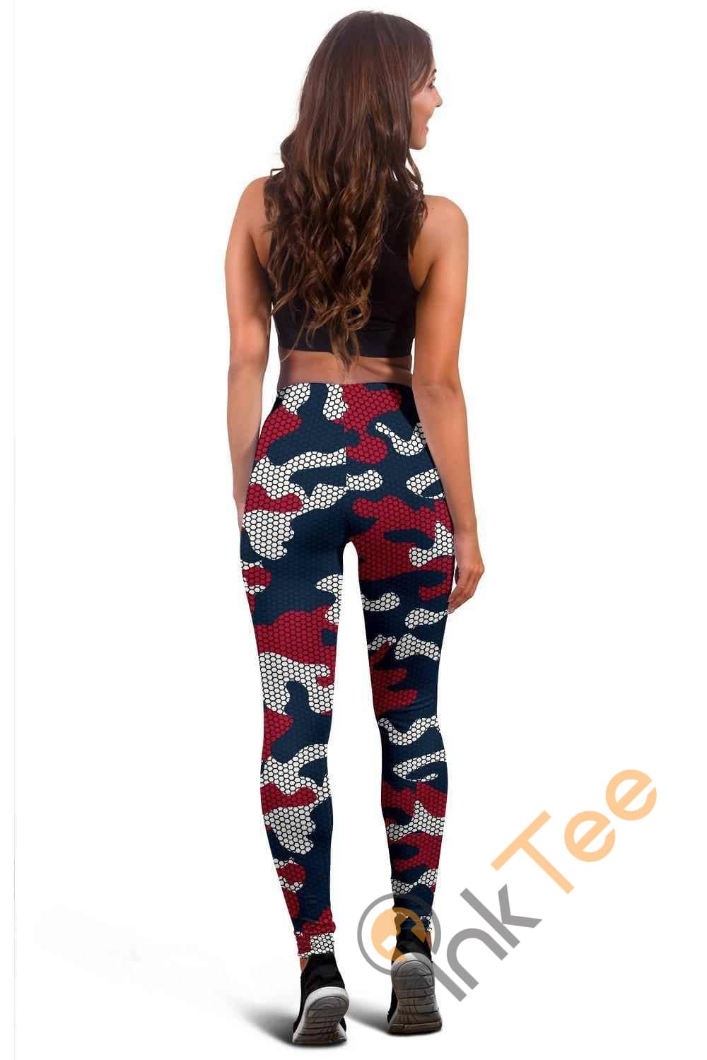 Inktee Store - New England Patriots Inspired Hex Camo 3D All Over Print For Yoga Fitness Fashion Women'S Leggings Image