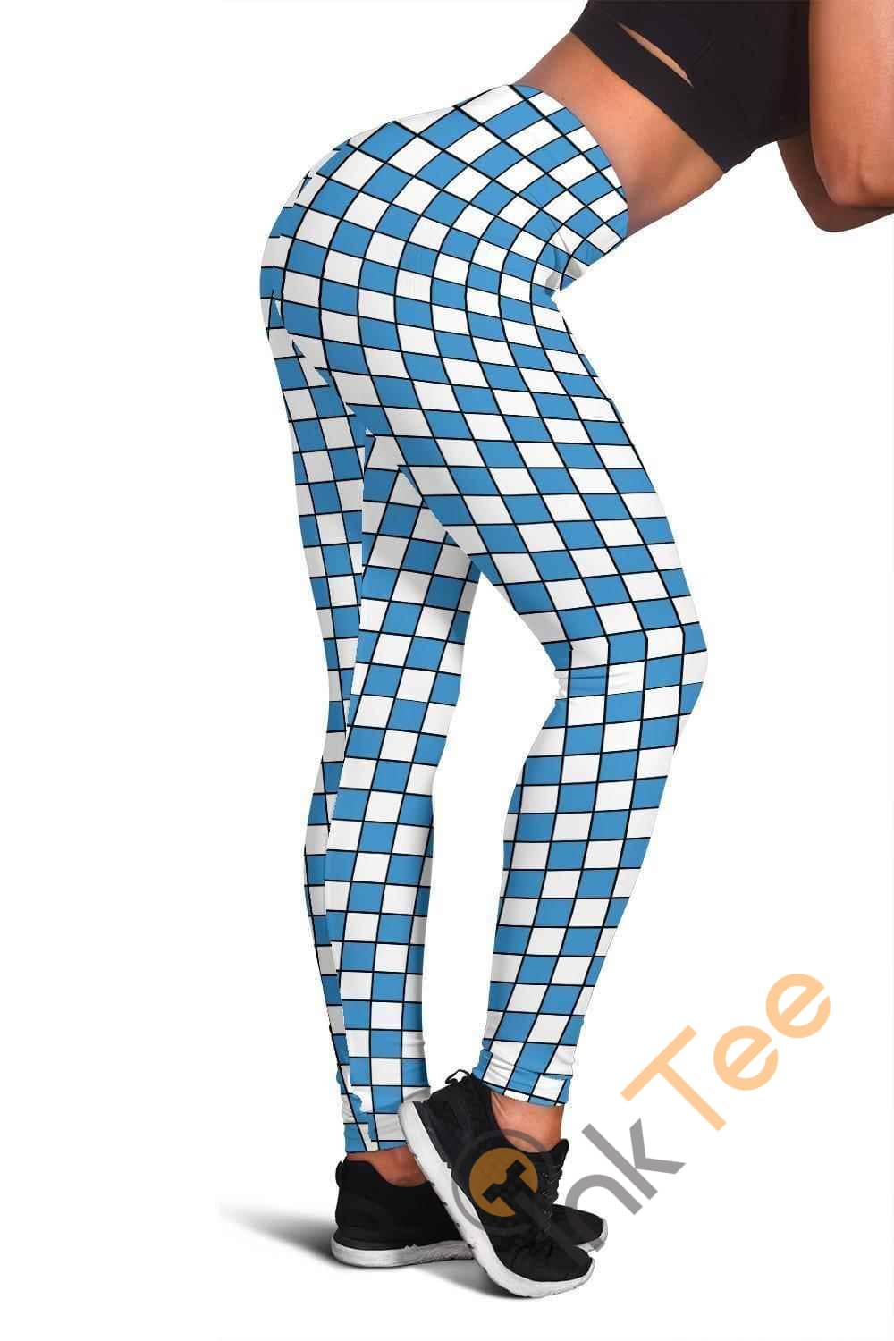 Inktee Store - North Carolina Tar Heels Fan Inspired 3D All Over Print For Yoga Fitness Checkers Women'S Leggings Image