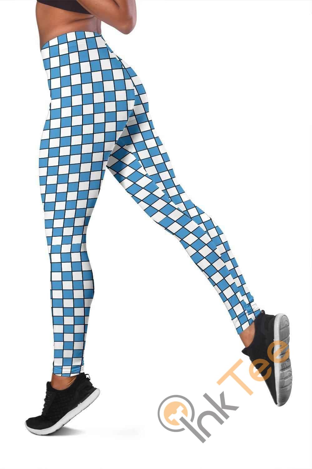 Inktee Store - North Carolina Tar Heels Fan Inspired 3D All Over Print For Yoga Fitness Checkers Women'S Leggings Image