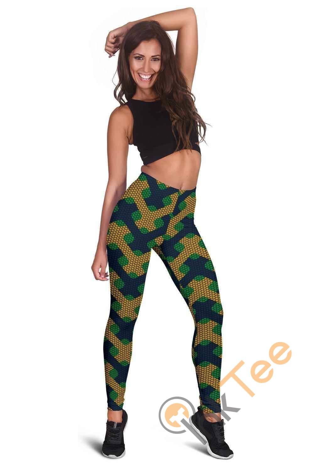 Inktee Store - Notre Dame Fighting Irish Inspired Liberty Green 3D All Over Print For Yoga Fitness Fashion Women'S Leggings Image