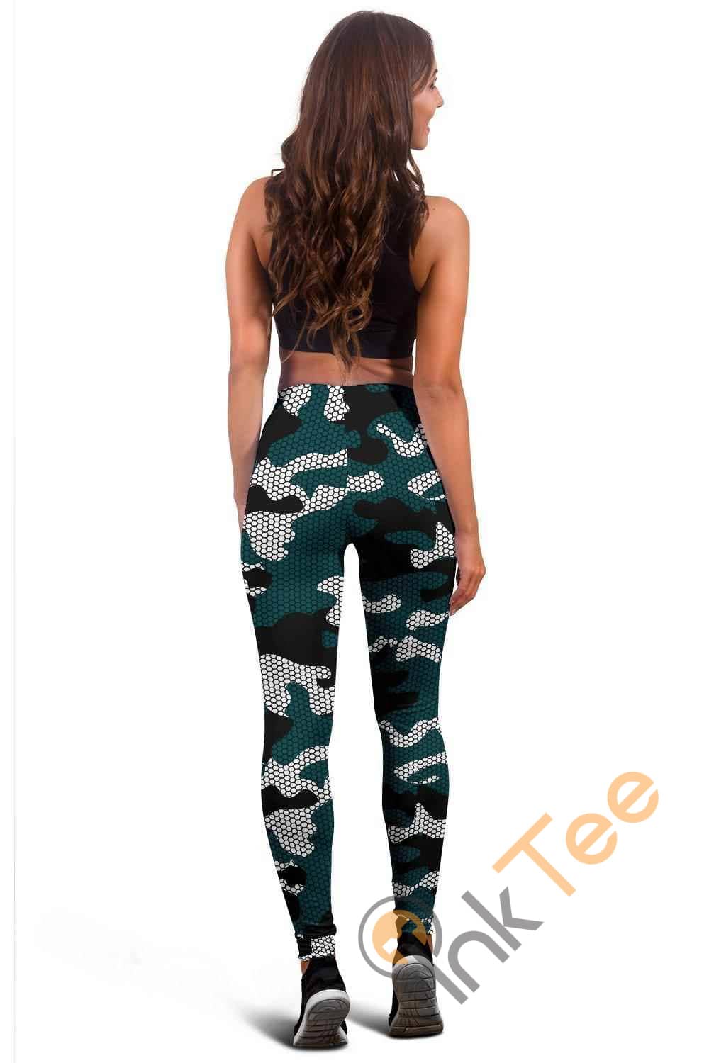 Inktee Store - Philadelphia Eagles Inspired Hex Camo 3D All Over Print For Yoga Fitness Fashion Women'S Leggings Image