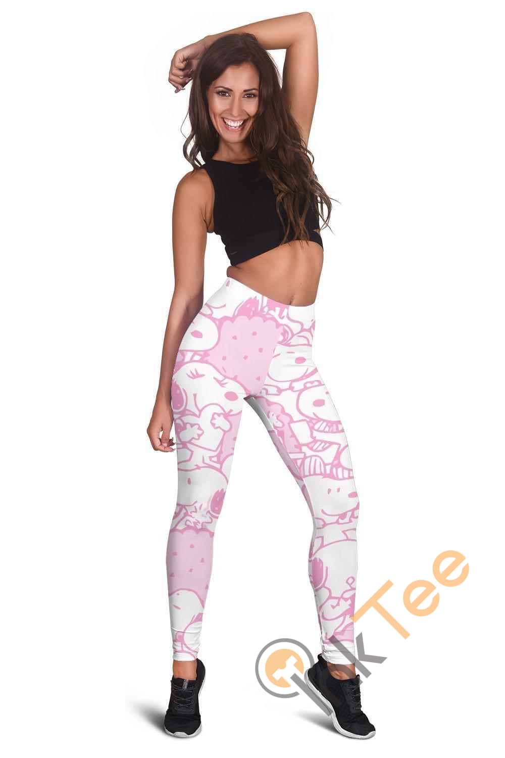 Inktee Store - Pink - Snoopy - 3D All Over Print For Yoga Fitness Women'S Leggings Image