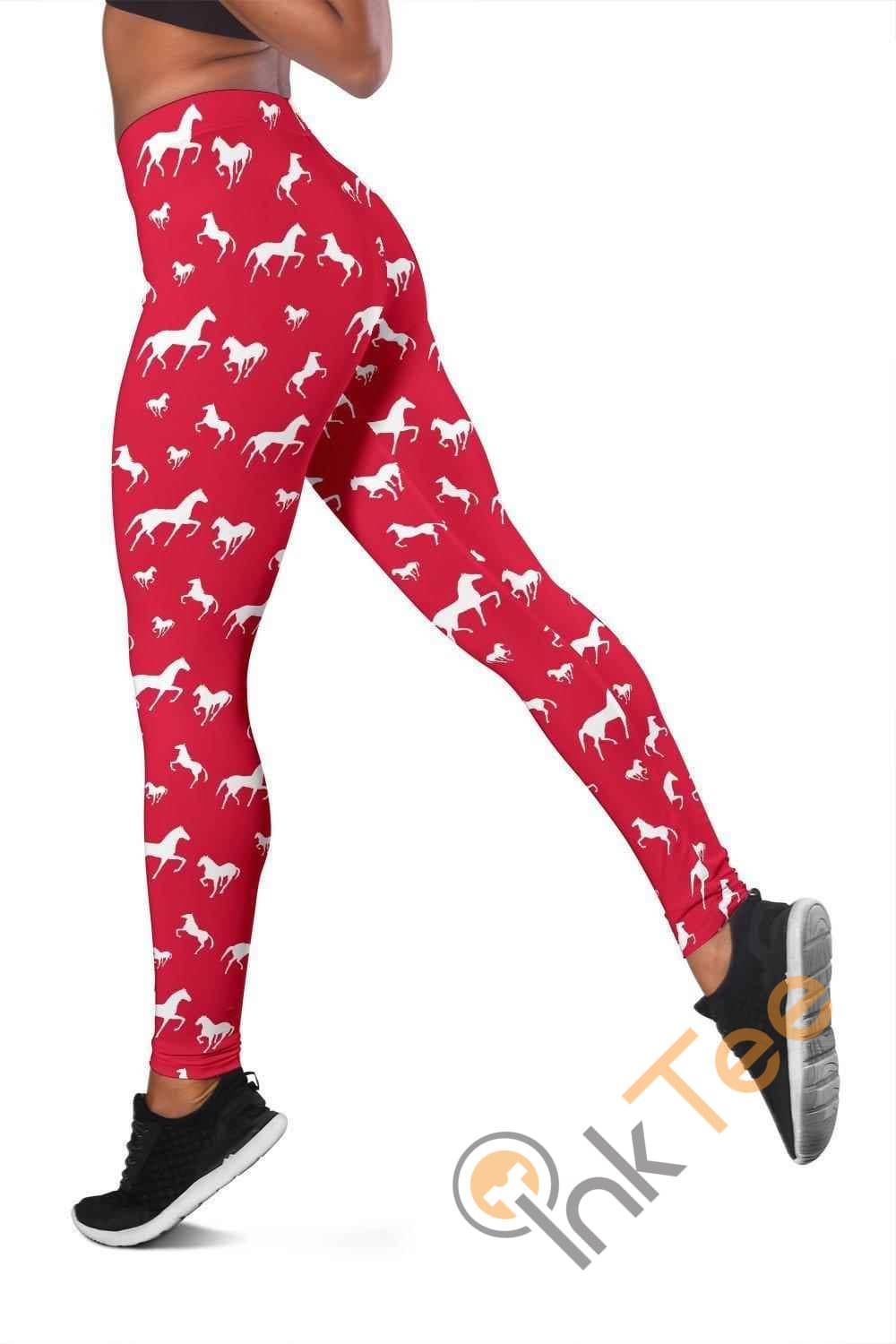 Inktee Store - Red Horse 3D All Over Print For Yoga Fitness Women'S Leggings Image