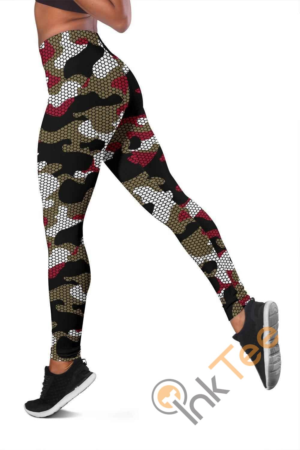 Inktee Store - San Francisco 49Ers Inspired Hex Camo 3D All Over Print For Yoga Fitness Fashion Women'S Leggings Image