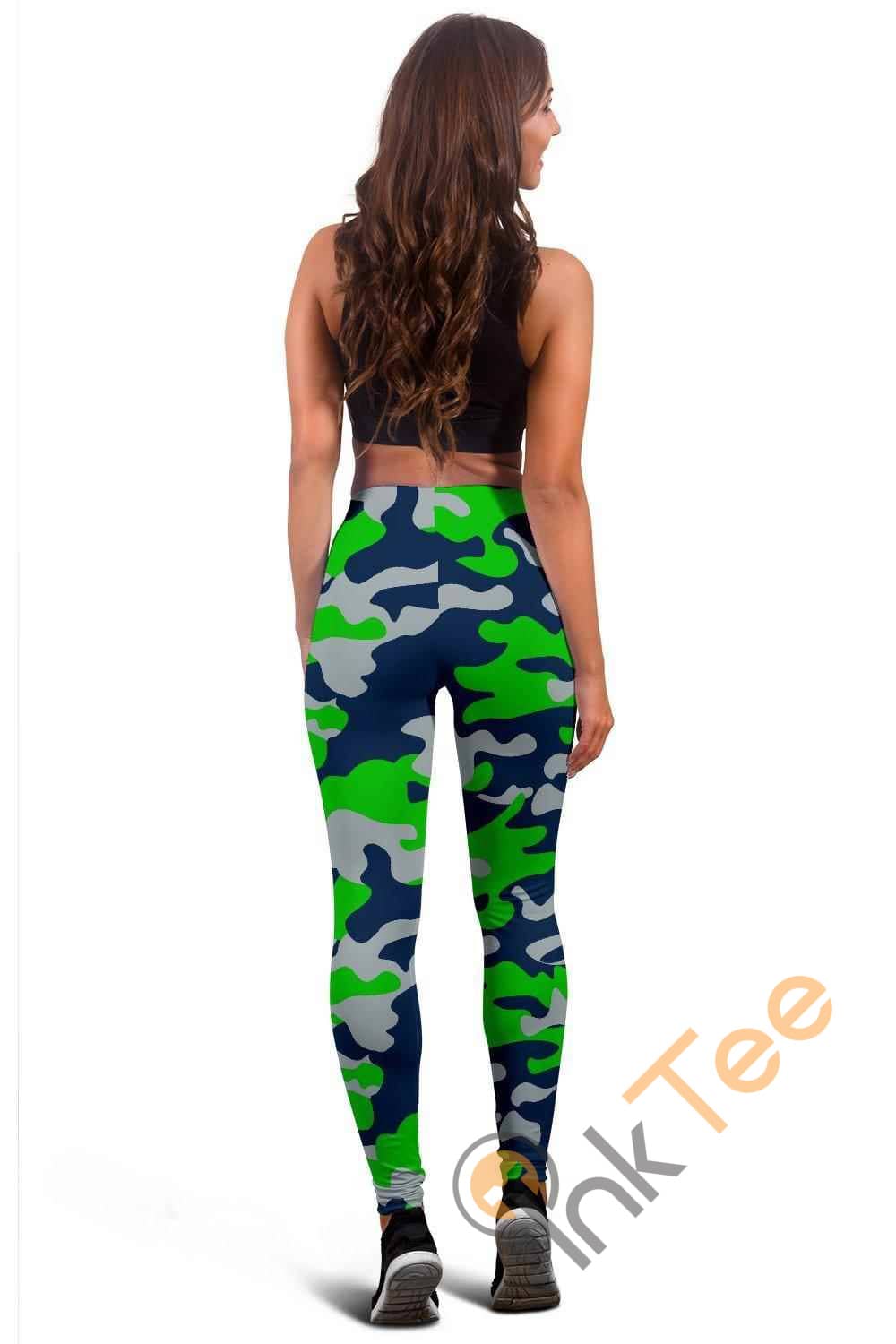 Inktee Store - Seattle Seahawks Inspired Tru Camo 3D All Over Print For Yoga Fitness Fashion Women'S Leggings Image