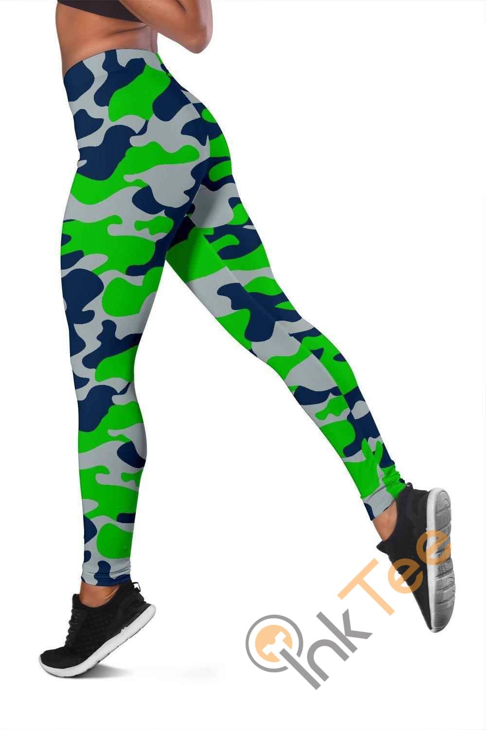 Inktee Store - Seattle Seahawks Inspired Tru Camo 3D All Over Print For Yoga Fitness Fashion Women'S Leggings Image