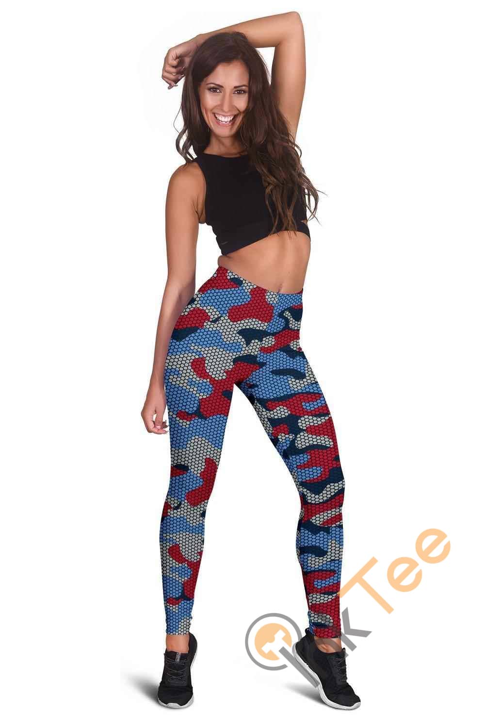 Inktee Store - Tennessee Titans Inspired Hex Camo 3D All Over Print For Yoga Fitness Fashion Women'S Leggings Image