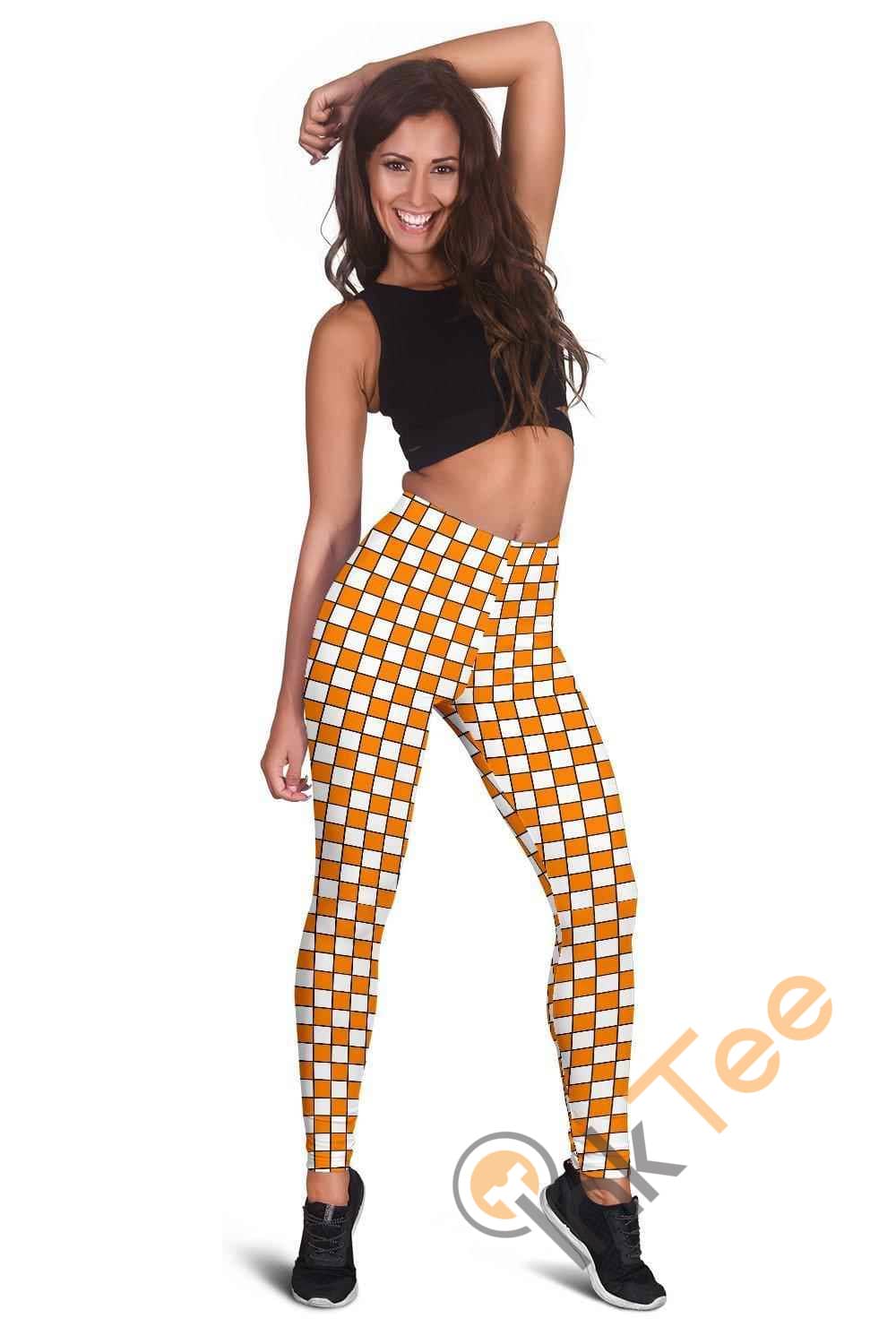 Inktee Store - Tennessee Volunteers Fan Inspired 3D All Over Print For Yoga Fitness Checkers Women'S Leggings Image