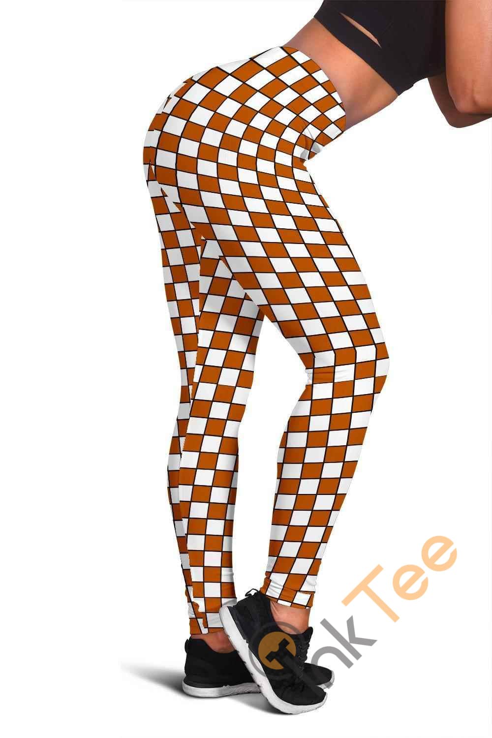 Inktee Store - Texas Longhorns Fan Inspired 3D All Over Print For Yoga Fitness Checkers Women'S Leggings Image