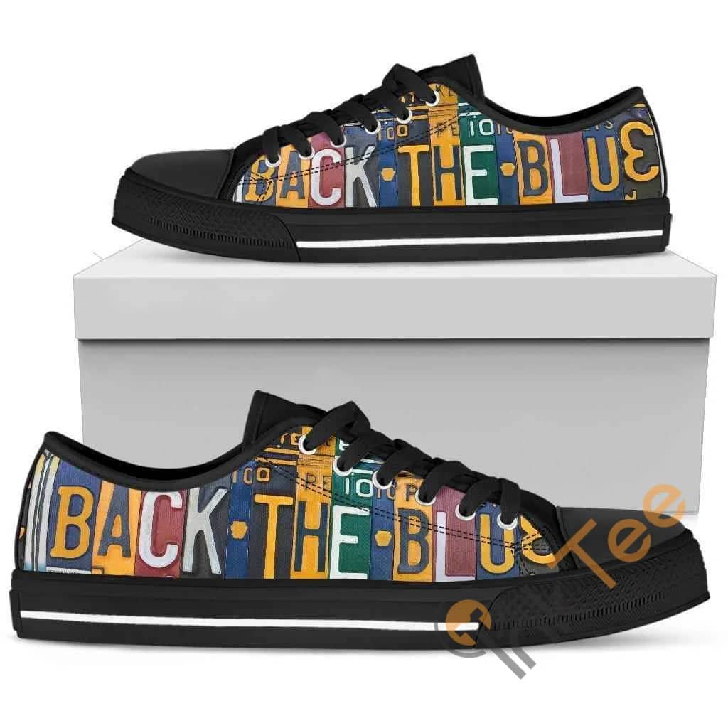 Back The Blue Police Low Top Shoes
