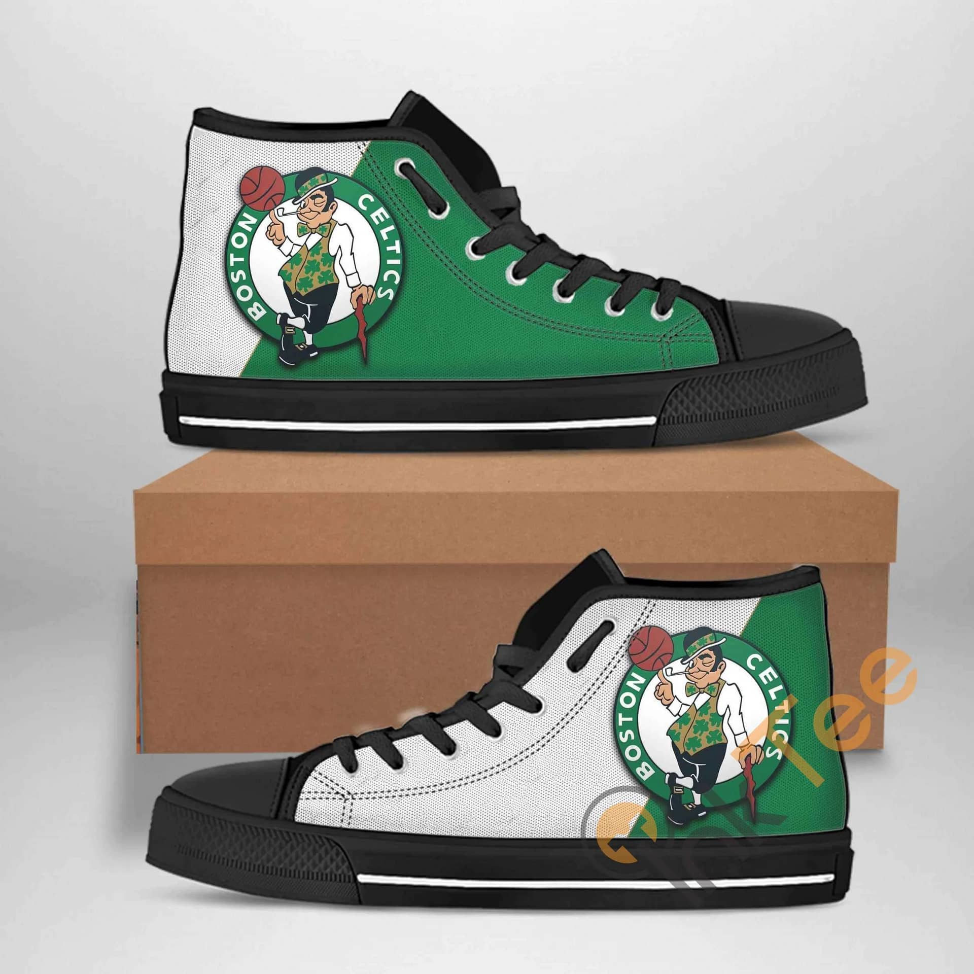 Boston Celtics Nba Basketball Amazon Best Seller Sku 1317 High Top Shoes