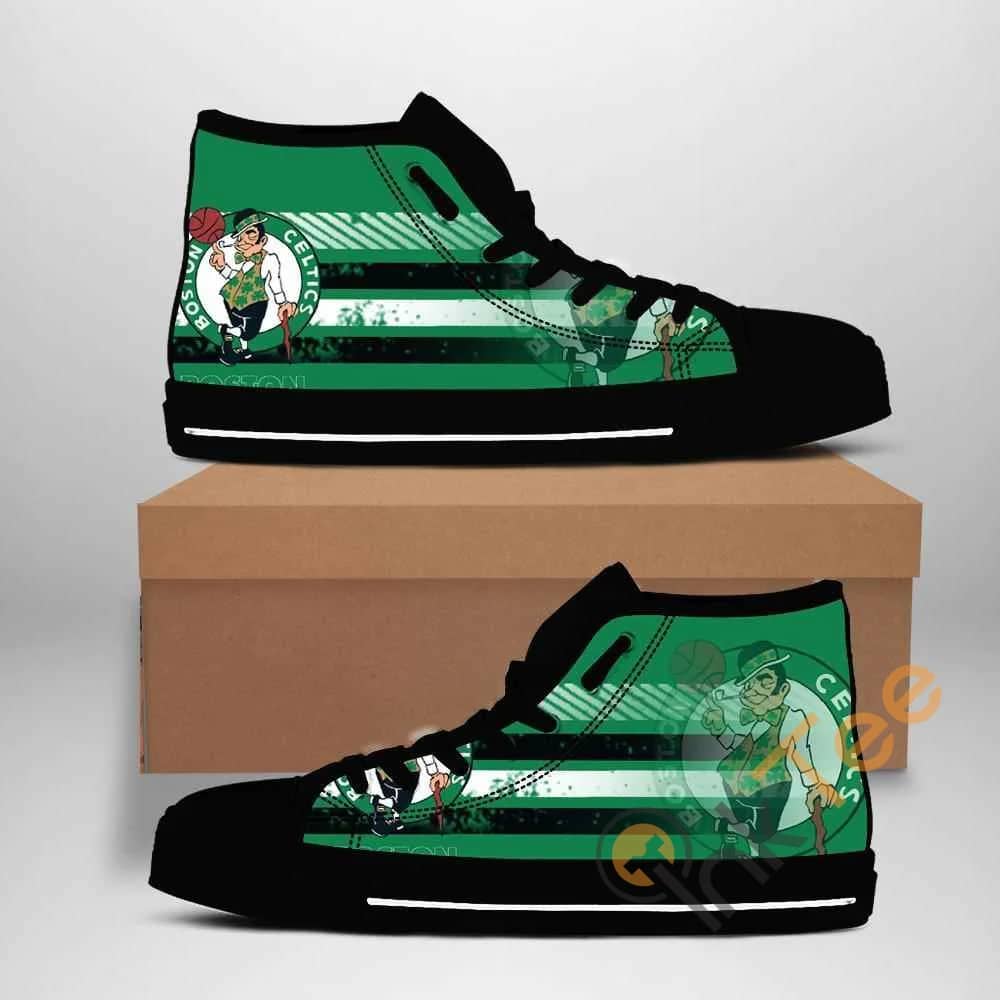 Boston Celtics Nba Basketball Amazon Best Seller Sku 1318 High Top Shoes