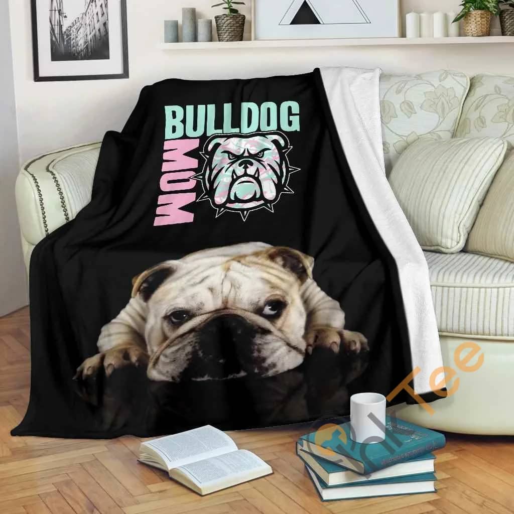 Bulldog Mom Premium Fleece Blanket
