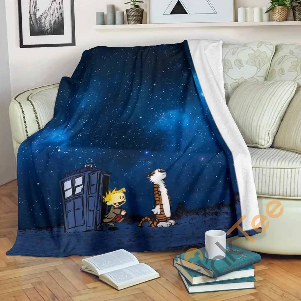 Calvin And Hobbes Doctor Who Premium Fleece Blanket