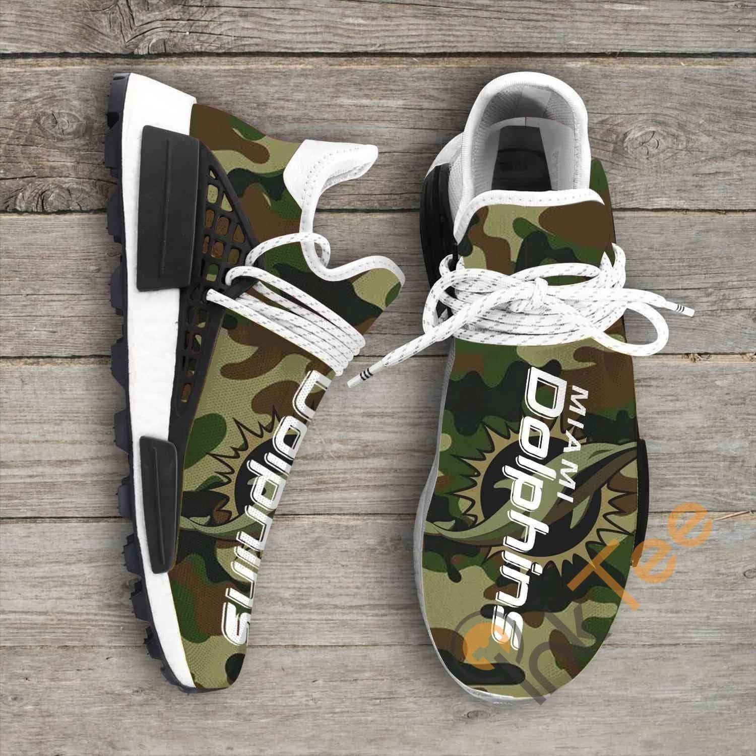Camo Camouflage Miami Dolphins Nfl Sport Teams Ha02 Nmd Human Shoes