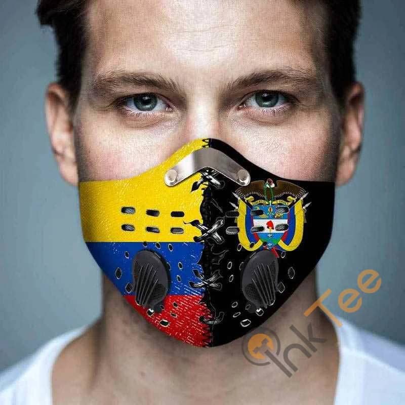 Colombia Flag Filter Activated Carbon Pm 2.5 Fm Face Mask