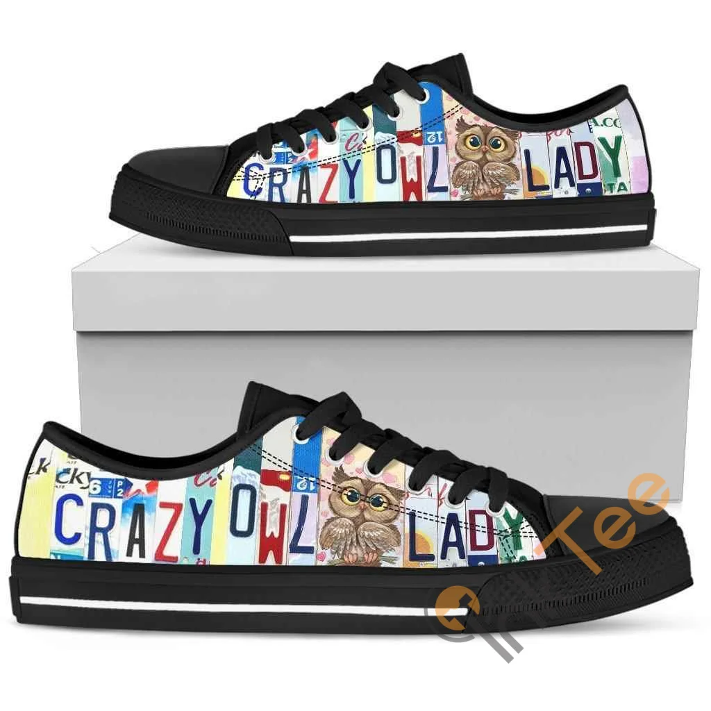 Crazy Owl Lady Low Top Shoes