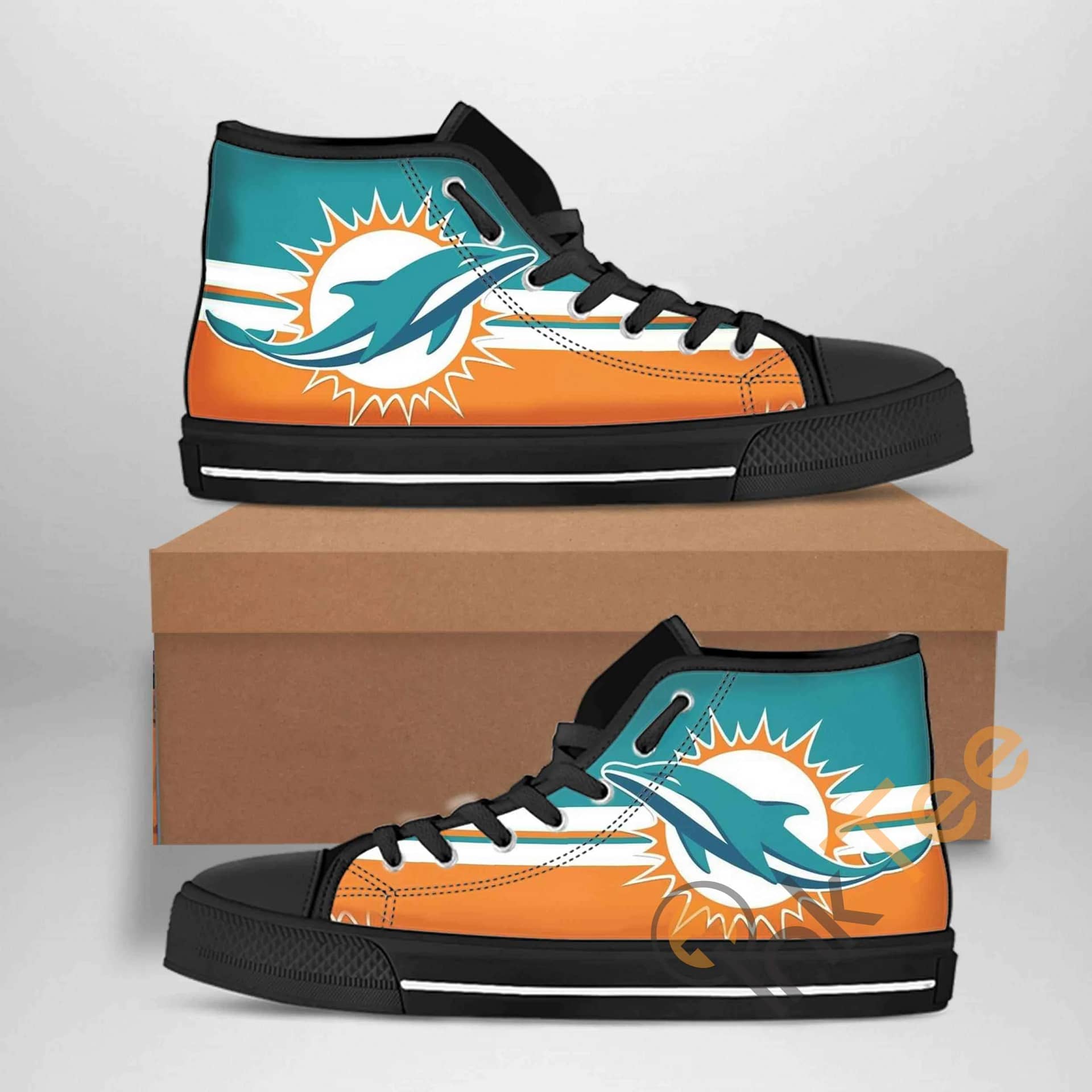 Miami Dolphins Nfl Football Amazon Best Seller Sku 1918 High Top Shoes
