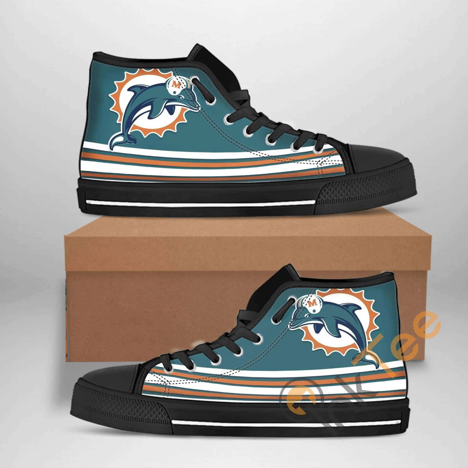 Miami Dolphins Nfl Football Amazon Best Seller Sku 1919 High Top Shoes