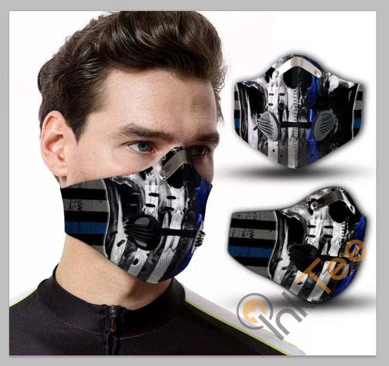Police Punisher Flag Filter Activated Carbon Pm 2.5 Fm Face Mask