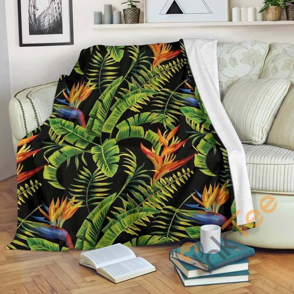 Tropical Summer Pattern Premium Fleece Blanket