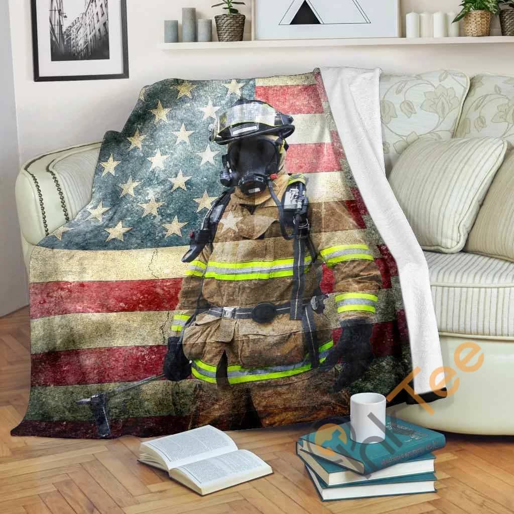 Us Firefighter V2 Premium Fleece Blanket