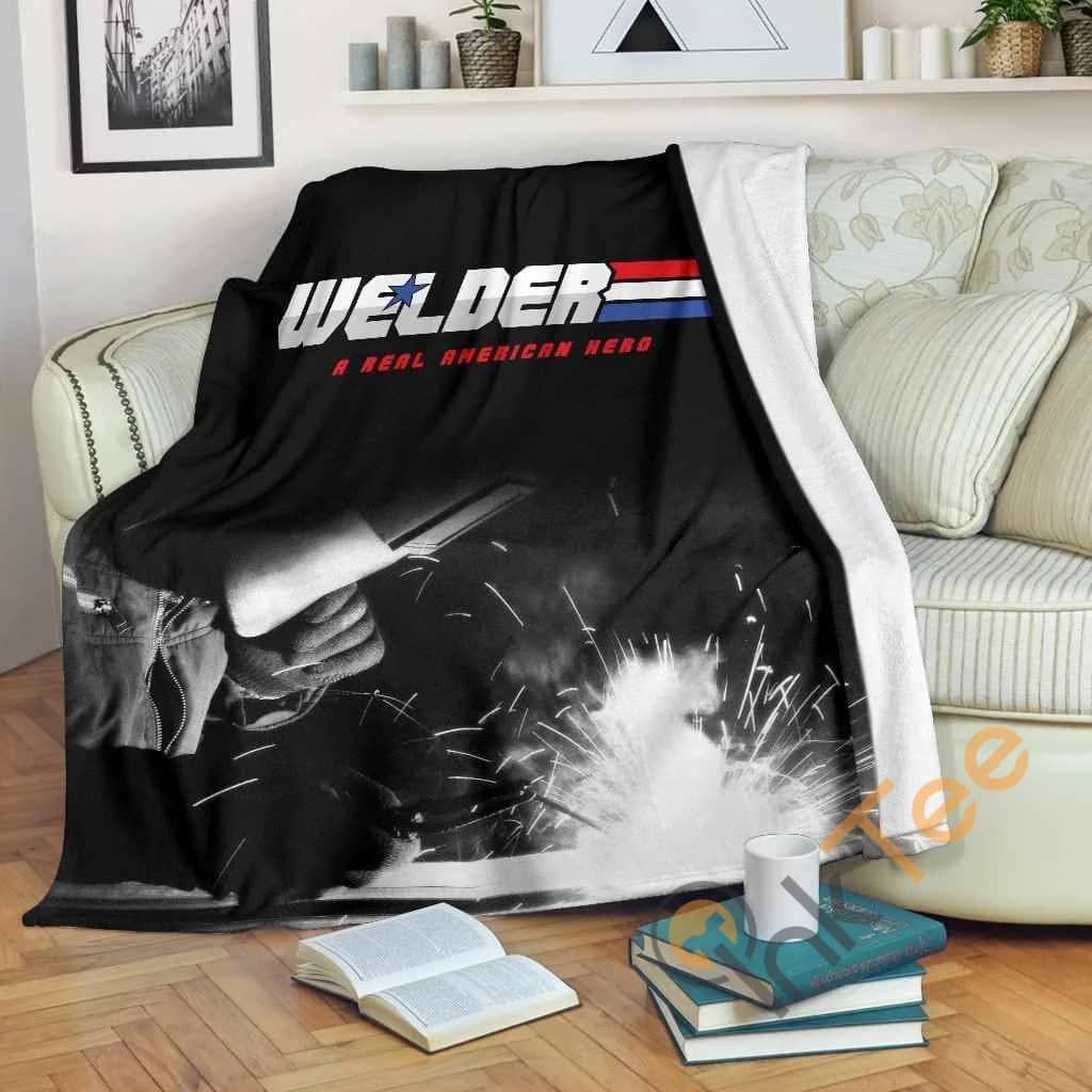 Welder Real American Hero Premium Fleece Blanket
