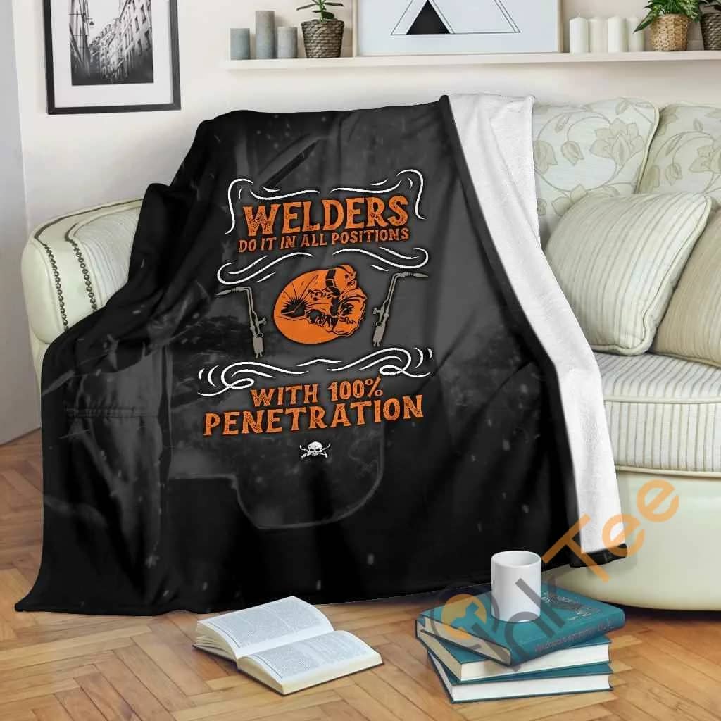 Welders Do It In All Positions Premium Fleece Blanket