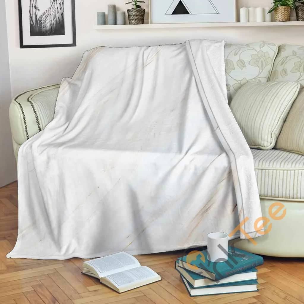 White Brown Smooth Marble Premium Fleece Blanket