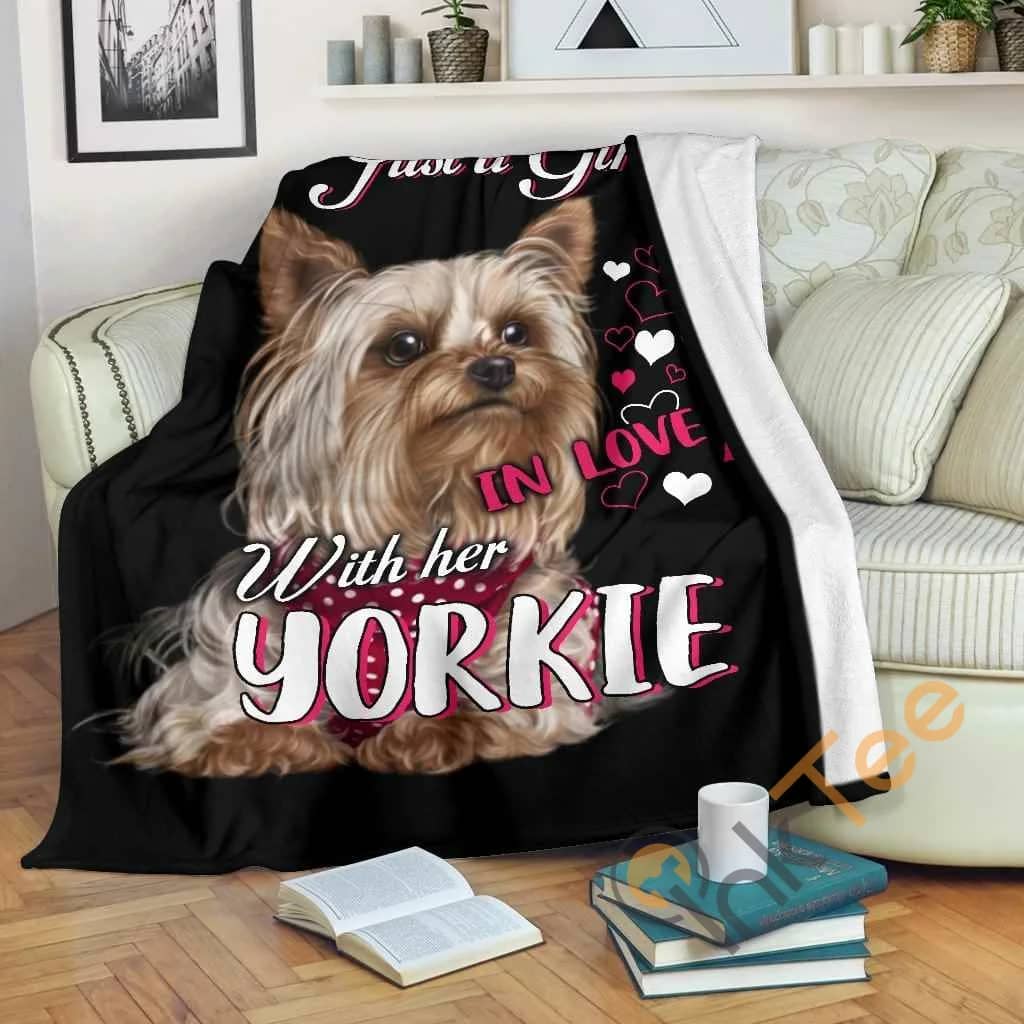 Yorkie Premium Fleece Blanket