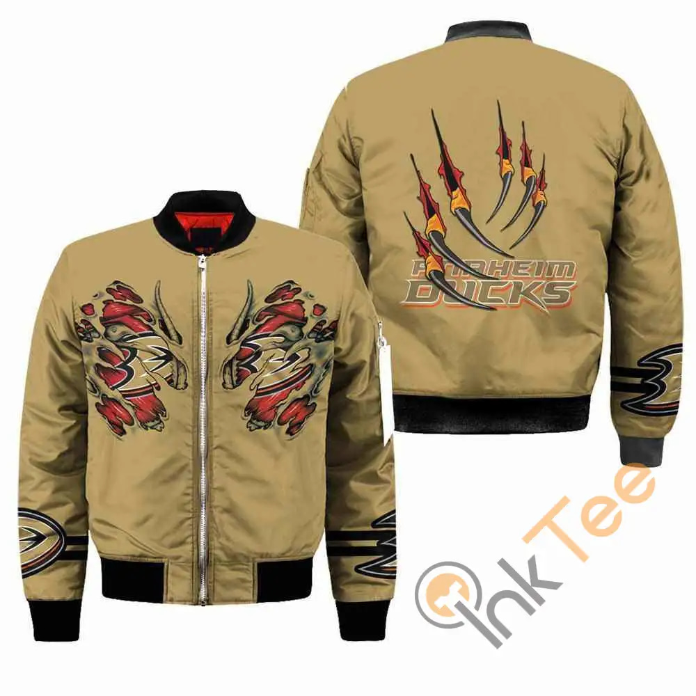 Anaheim Ducks NHL Claws  Apparel Best Christmas Gift For Fans Bomber Jacket