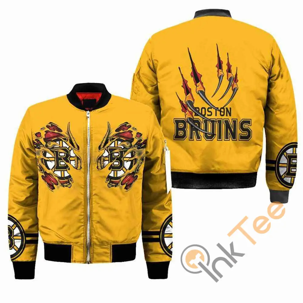 Boston Bruins NHL Claws  Apparel Best Christmas Gift For Fans Bomber Jacket