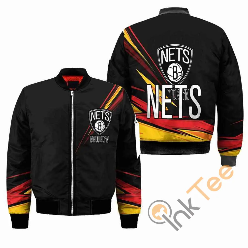 Brooklyn Nets Nba Black  Apparel Best Christmas Gift For Fans Bomber Jacket