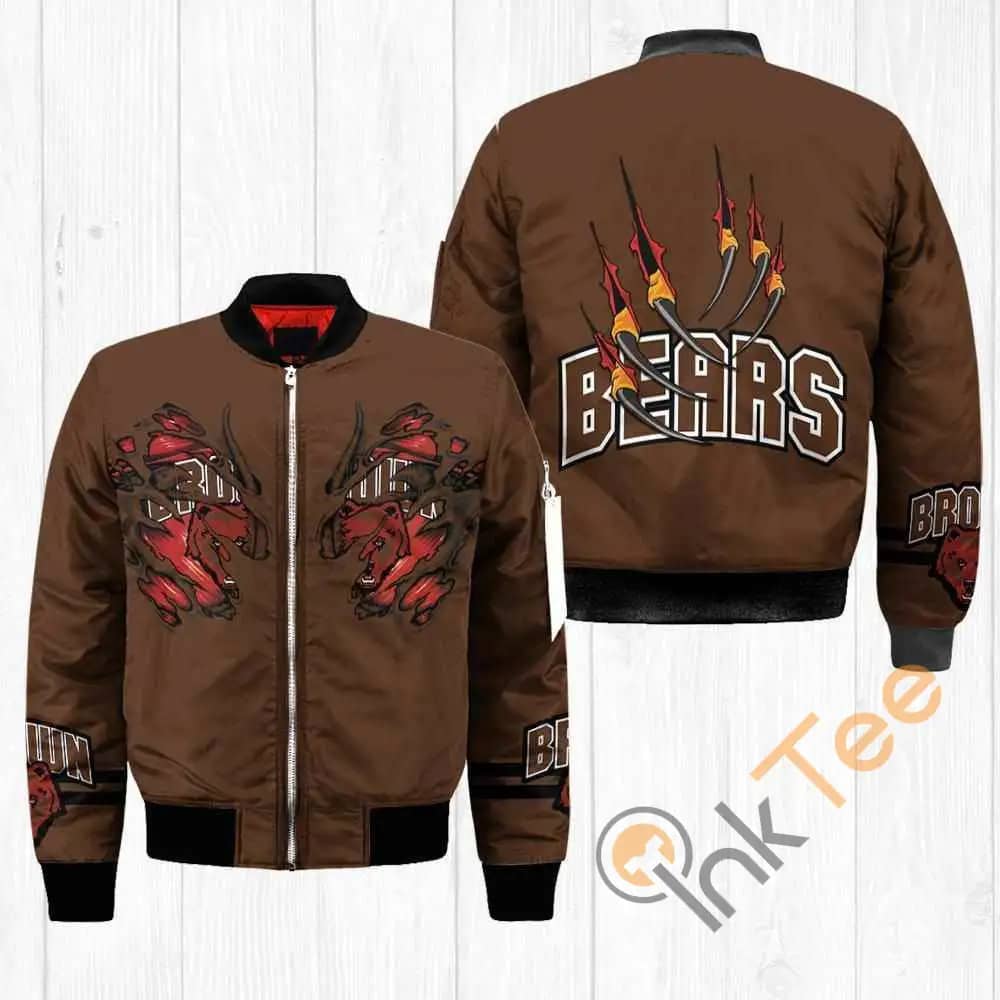 Brown Bears NCAA Claws  Apparel Best Christmas Gift For Fans Bomber Jacket