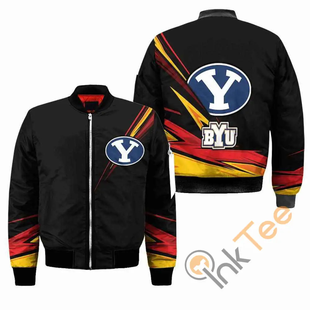 Byu Cougars Ncaa Black  Apparel Best Christmas Gift For Fans Bomber Jacket