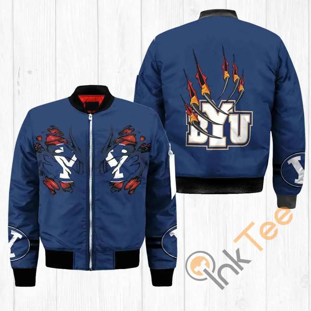 Byu Cougars Ncaa Claws  Apparel Best Christmas Gift For Fans Bomber Jacket