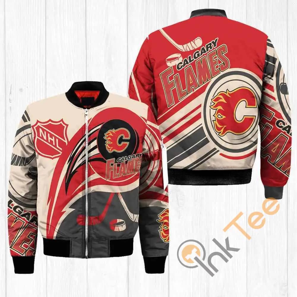 Calgary Flames NHL Balls  Apparel Best Christmas Gift For Fans Bomber Jacket