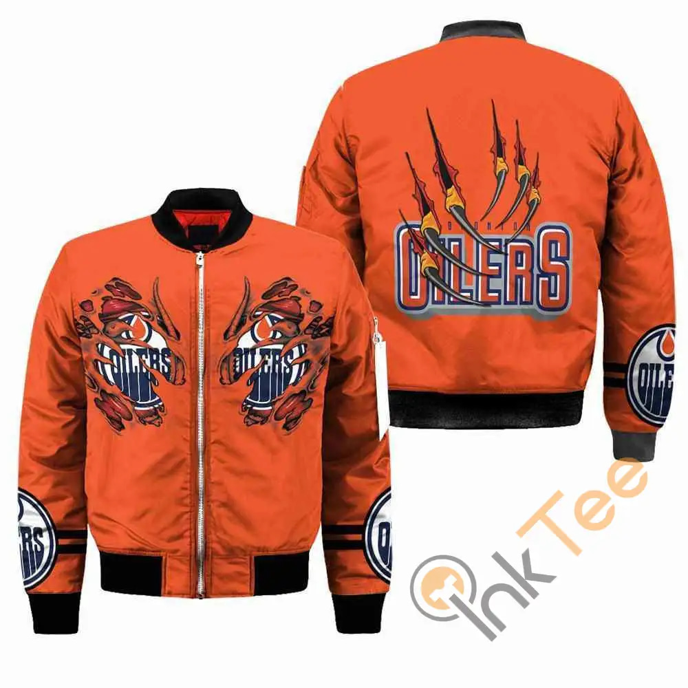 Edmonton Oilers Nhl Claws  Apparel Best Christmas Gift For Fans Bomber Jacket