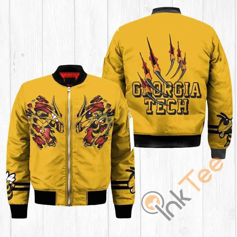 Georgia Tech Yellow Jackets NCAA Claws  Apparel Best Christmas Gift For Fans Bomber Jacket