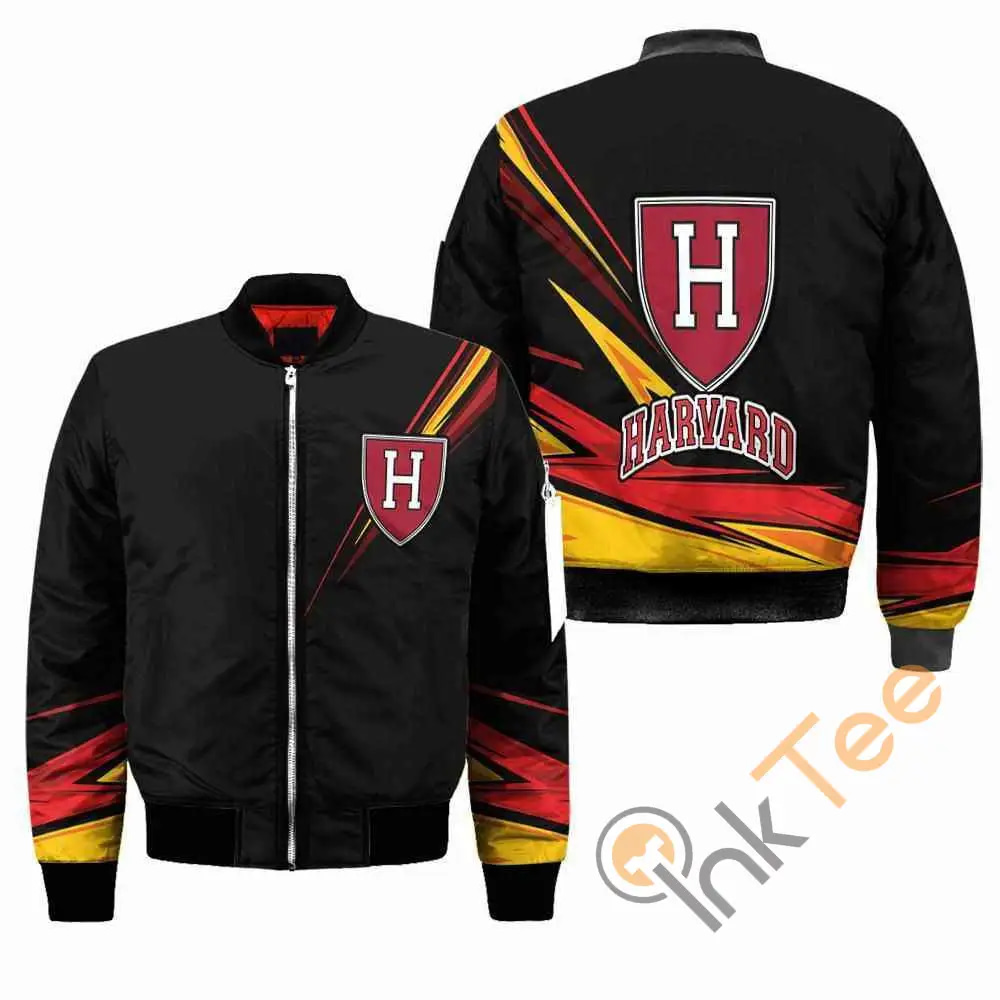Harvard Crimson NCAA Black  Apparel Best Christmas Gift For Fans Bomber Jacket
