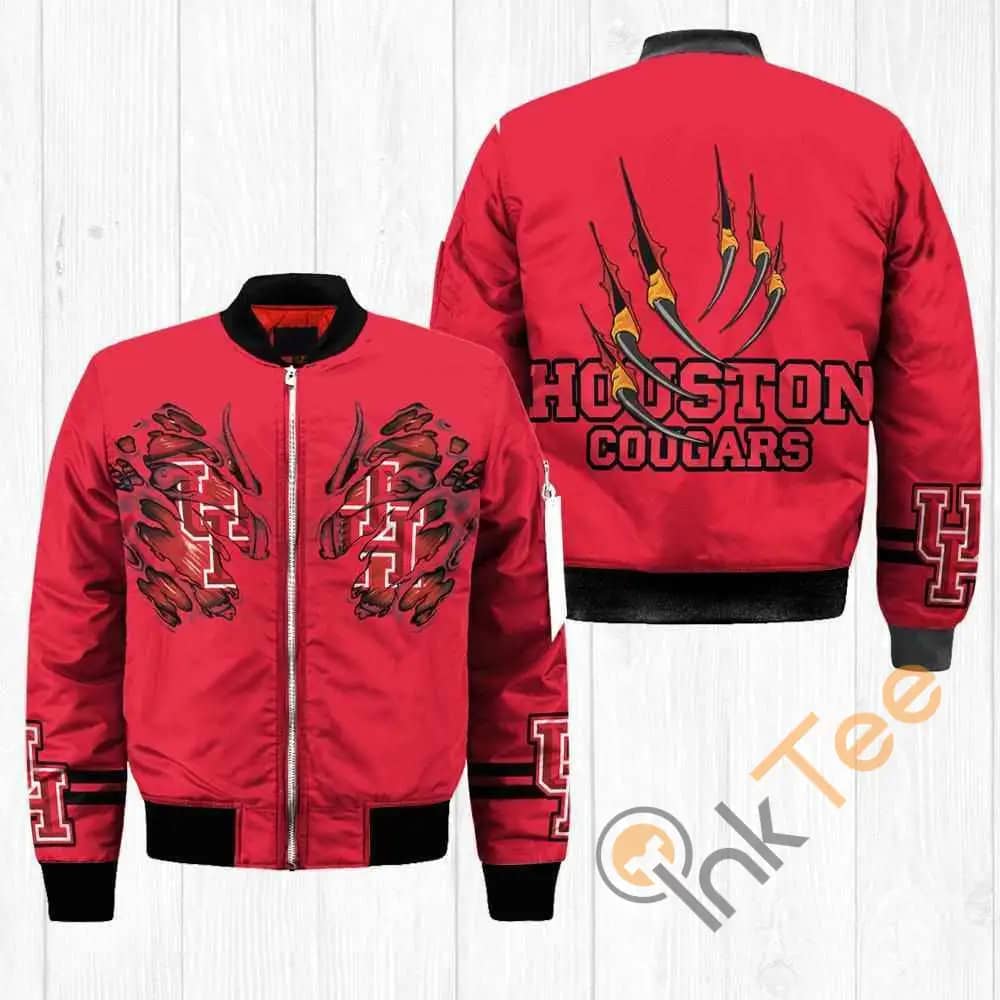 Houston Cougars NCAA Claws  Apparel Best Christmas Gift For Fans Bomber Jacket