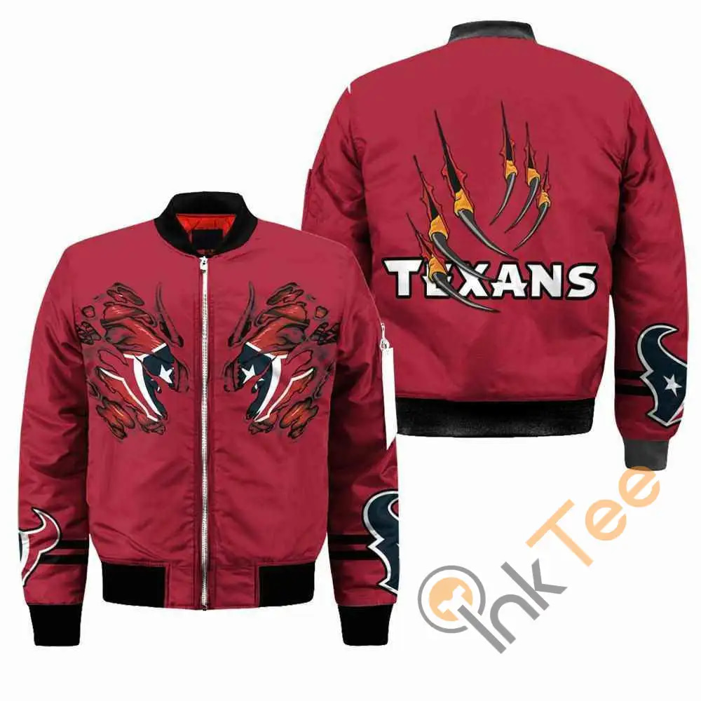 Houston Texans Nfl Claws  Apparel Best Christmas Gift For Fans Bomber Jacket