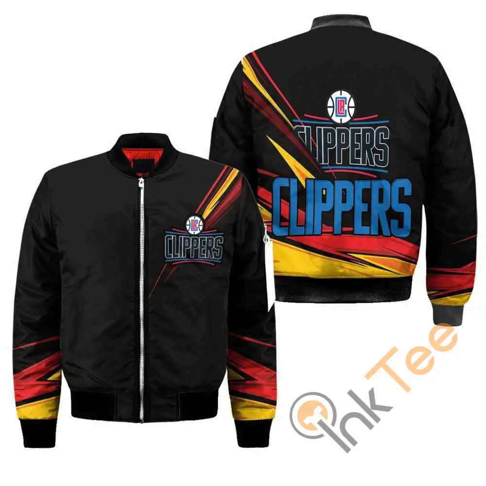 La Clippers Nba Black  Apparel Best Christmas Gift For Fans Bomber Jacket