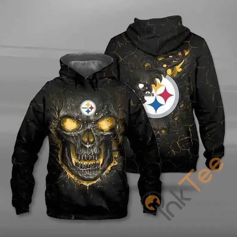 Lava Skull Pittsburgh Steelers Hoodie 3d
