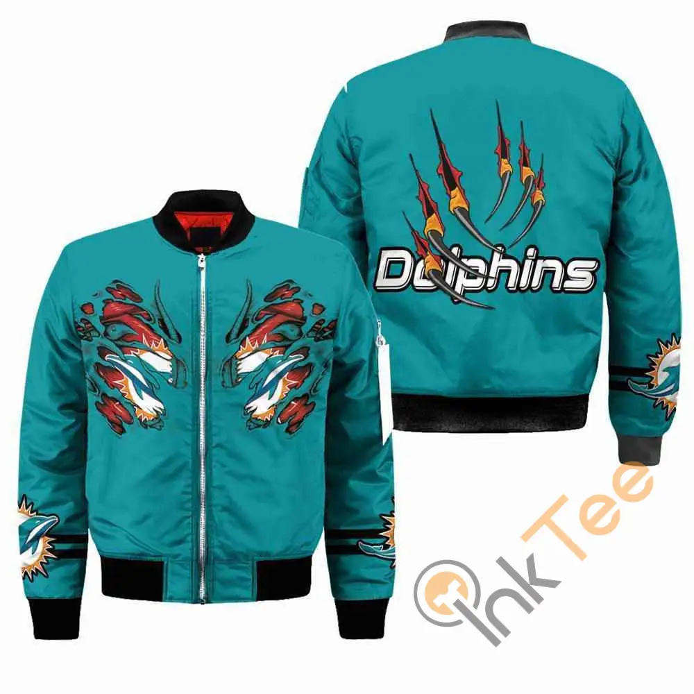 Miami Dolphins NFL Claws  Apparel Best Christmas Gift For Fans Bomber Jacket