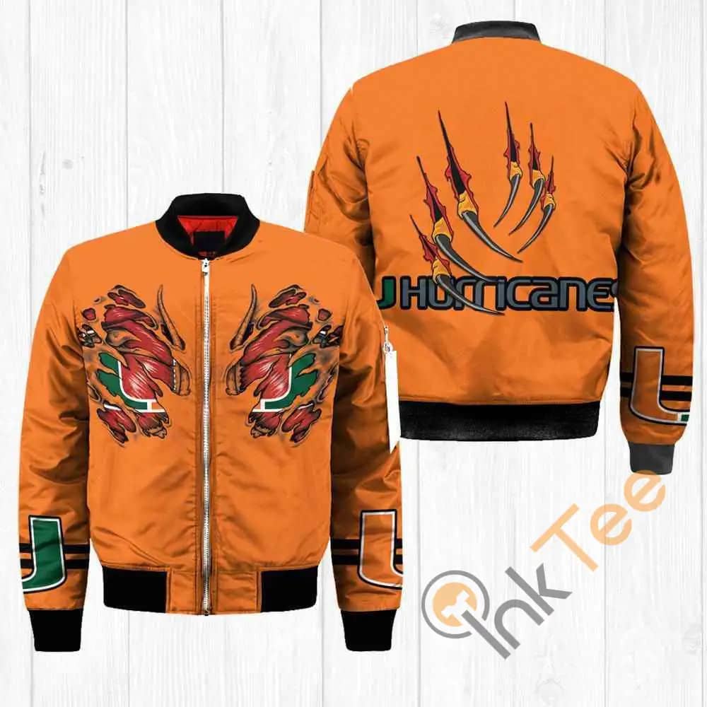 Miami Hurricanes NCAA Claws  Apparel Best Christmas Gift For Fans Bomber Jacket